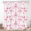 JONSEQIN Cute Pink Bow Shower Curtain Modern Aesthetic Coquette Bow