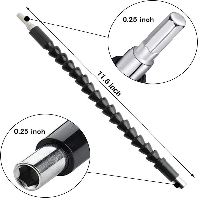 Fonmore 1/4" Axle Flexible Hex Extension Drill Quick Change Magnetic