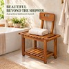23.4 Inch Acacia Wood Shower Chair with Removable Backrest, 450