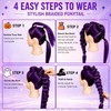 Purple Braids Ponytail 26" Pre Braided Hair for Halloween Costume
