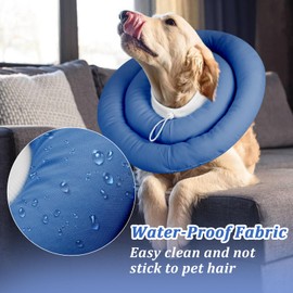 IDOMIK Dog Recovery Collar, Waterproof Soft Dog Cone After Surgery, Comfy Protective Elizabethan Collar Alternative for Dogs Cats, Adjustable Pet Neck Donut Cone Anti-Licking Biting Wounds