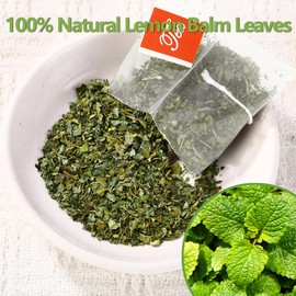 Premium Lemon Balm Leaf Tea, 50 Bags. Made with 100% Natural Lemon Balm Leaves, No Additive & Caffeine Free, Promotes Relaxation & Support Digestion.