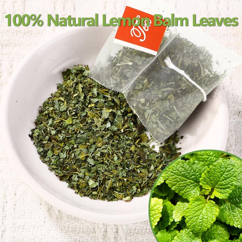 Premium Lemon Balm Leaf Tea, 50 Bags. Made with 100%