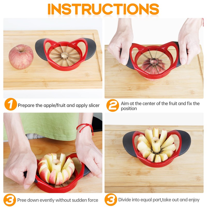 Supercenter Apple Cutter, Apple Corer and Slicer - Stainless Steel