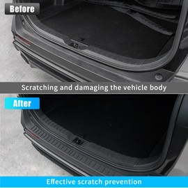 Dattumar Rear Bumper Protector Guard Compatible with 2019-2024 2025 Toyota Rav4 Trunk Sill Protection Strip Rear Bumper Trim Cover All Weather 2024 Rav4 Accessories (2019-2025,Bumper Guards)