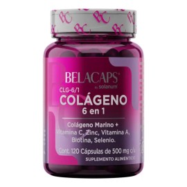 Colageno Marino 6 En 1 Vitamina C, A Biotina 120 Cap Solanum Sabor Sin Sabor