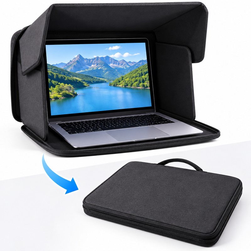 Portable Laptop Sun Shade for Outdoor Work – Foldable Oxford