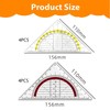 Set of 8 Geometry Triangle Ruler Set, 15.5 cm Set
