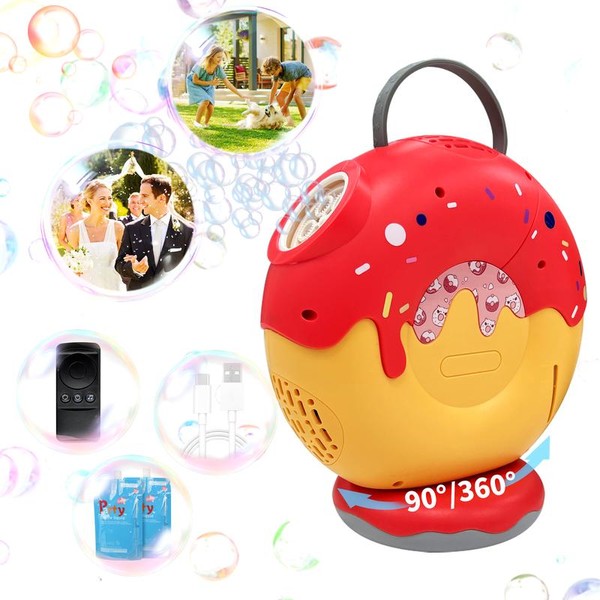 Bubble Machine for Kids, Automatic Rotating Bubble Maker Large Capacity