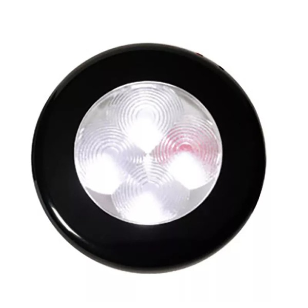 Hella 12V LED Round Interior Accent Light with Black Bezel