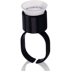 Orione 100 piezas portátil tatuaje pigmento tapa microblading pegamento tinta anillo taza esponja interior soporte permanente maquillaje accesorios cosméticos (negro)
