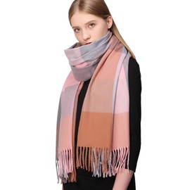 RIIQIICHY Plaid Scarfs for Women Fall Winter Scarves Pashmina Shawls and Wraps for Evening Dresses