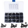 480 Pcs Screws Bolts and Nuts Assorted Set, Black Hex