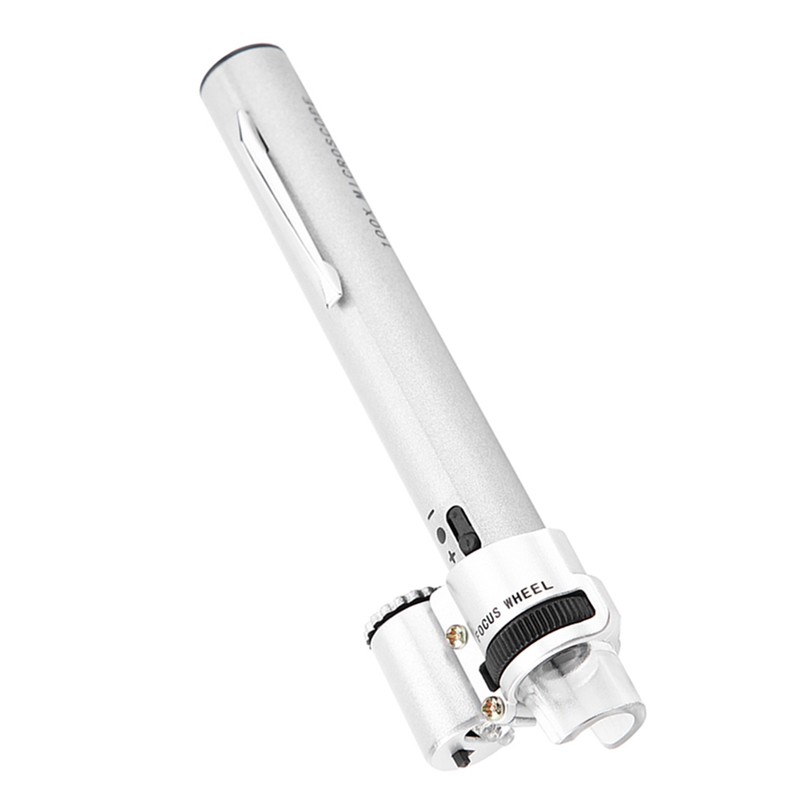 100X Mini LED Magnifier Microscope Jewelers Loupe Magnifying Glass Pouch