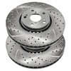 AutoShack Pair of 2 Front Drilled and Slotted Brake Rotors