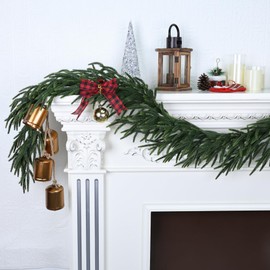 MDSTBN 5FT Realistic Christmas Garland Pine Garland Real Touch Green Artificial Greenery Garland Artificial Pine Garlands,for Table, Mantle, Wall, Indoor, Outdoor Christmas Decorations