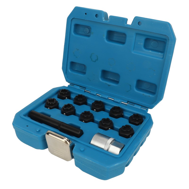 12pcs Wheel Locking Nut Key Kit Rustproof Anti Theft Lug