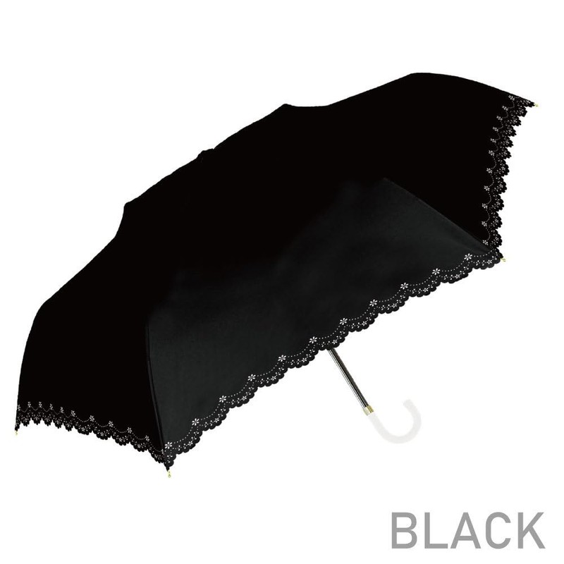 Nakatani Natural Basic Folding Umbrella, UV Flower Heat Cut, Beige,