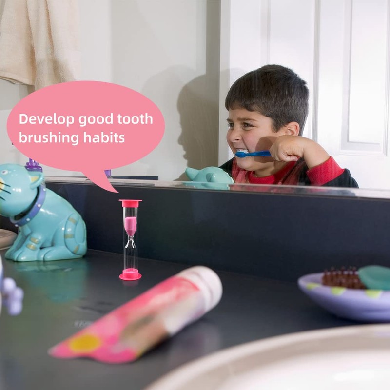 HOKPA Two Minutes Sand Timer, 6Pcs Pink Mini Glass Hourglass