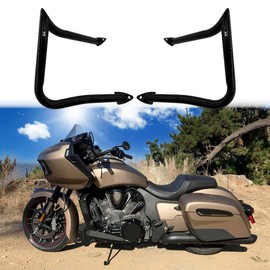 SpikeHook™ Rear Crash Bars for Indian Challenger/Pursuit 2020–2025 – Aggressive Look Highway Bar – Protects Saddlebags & Rear Fender – Gloss Black Steel Construction – Bagger Touring Upgrade