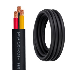 6 AWG 3 Wire Cable 6/3 Extension Cord 16FT 600V 6 Gauge 3 Conductor Wire for Motor Leads, Portable Lights, Battery Chargers, Machinery, Large Speakers, Etc (6AWG-3C, 16FT)