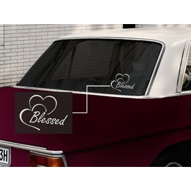 Blessed Heart Vinyl Decal Sticker | Cars Trucks Vans Walls Cups Laptops | White | 5.5" x 4.5" | DC-06