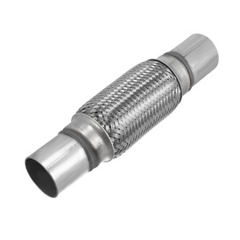 X AUTOHAUX Flexible Bellows Muffler Flexible Pipe Exhaust Flexible Pipe Tube Stainless Steel Pipe Car Exhaust Manifold Tube Universal Flexible Welded Extension Pipe Included Silver Tone 1.8 x 6.1 x