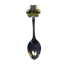 Killarney Shamrock Enamelled Teaspoon - for Fans of Ireland, The National Park, Muckross House, Dinis Cottage and Island, Muckross Abbey, Ross Castle, Gap of Dunloe/Souvenir Decoration for Home