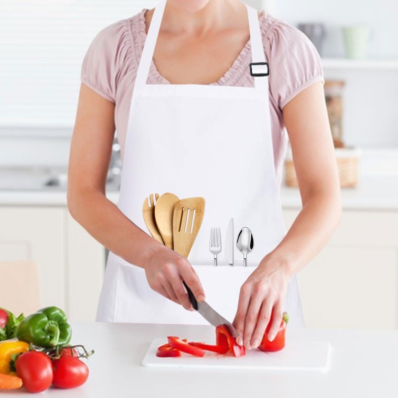AOROPS Chef's Hat Apron Set, Adjustable Bib Apron, Cooking Apron,