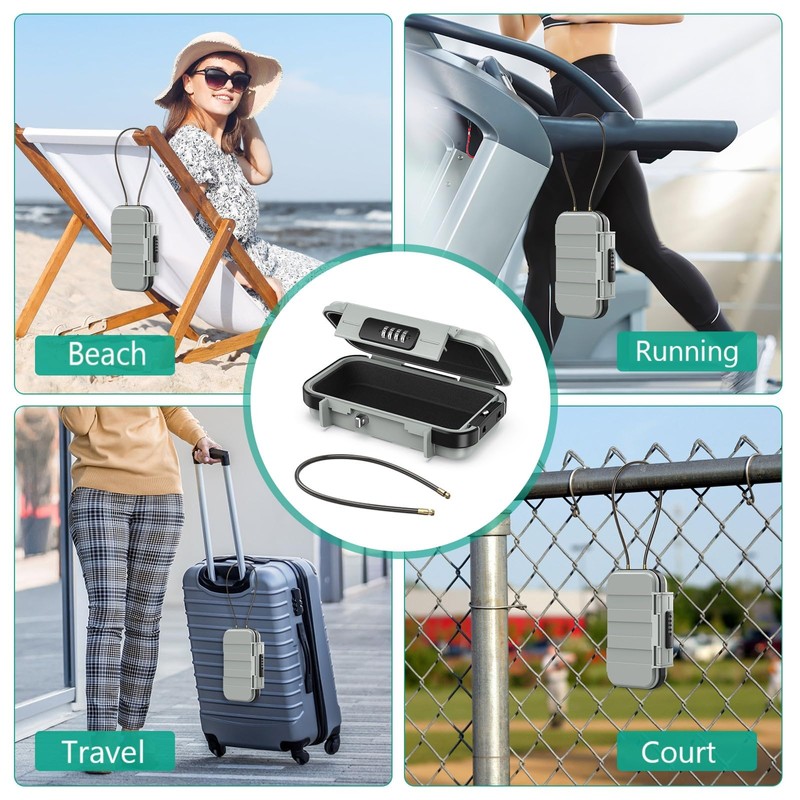 ORIA Portable Safe with Number Code, Security Box, Outdoor Security