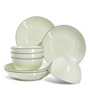 8 Piece Porcelain Dinnerware Set, Premium Plates and Bowls Sets,Modern