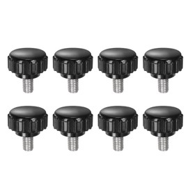 QUARKZMAN Pack of 8 Thumb Screws with Thread M5 x 8 mm x 18 mm Round Head Screw Stainless Steel 304 Round Handle Bolt Clamping Buttons 18 mm Hand Buttons Thumb Screws Tension Screw for Industrial