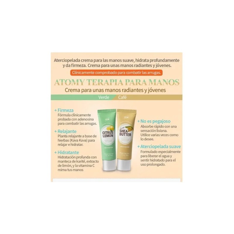 Crema Terapia Para Manos Atomy Kit 4 Piezas