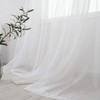 HUTO 2 Panels Small White Sheer Curtains 45 inches Long