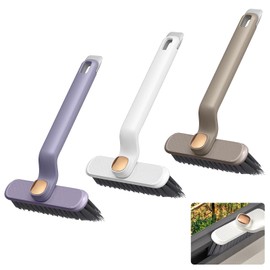 Huakaile 3 Pack 360° Rotating Crevice Cleaning Brush, 3 in 1 Hard Bristle Gap Cleaning Brush with Hair Clip & Spatula, No Dead Corners Spinning Crevice Cleaner Brush Tool for Household Use (3 Colors)