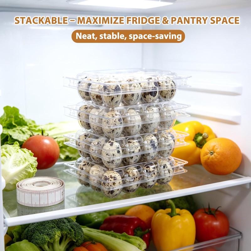120 Pack Quail Egg Cartons 12 Grid, Heavy Duty Snap