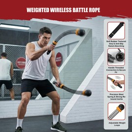 TOMSHOO 2PCS Ropeless Battle Ropes Adjustable Portable Home Gym Equipment