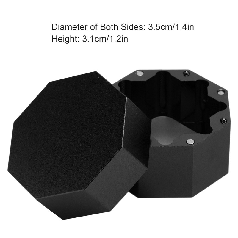 Cue Chalk Box Holder Aluminium Alloy Octagonal Universal Billiard Chalk