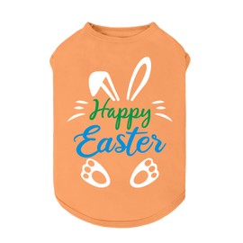 Fitwarm Happy Easter Bunny Dog Shirt, Easter Dog Clothes for Small Dogs Boy Girl, Cute Pet Outfit, Green, Blue, White, Orange, Large