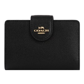 Coach 6390 Women's Bi-fold Wallet, Mini Wallet, Small, Black