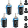 DKARDU 4 pcs WXD3-13-2W 10K Ohm Multi-Turn Wirewound Potentiometer Rotatable