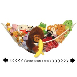 Baby Buddy Up and Away Kids Stuffed Animal Hammock Storage Organizer, Organizers and Storage for Baby Items, Display and Organize Children's Stuffed Animals, Stretches Up to 5 Feet, White, Pack of 4