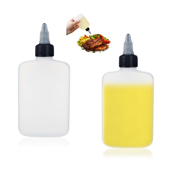 GIDWRIY 2 Stück Squeeze Flasche Ölflasche Plastik 120 ML,Dosierflasche Kunststoff,Sauce