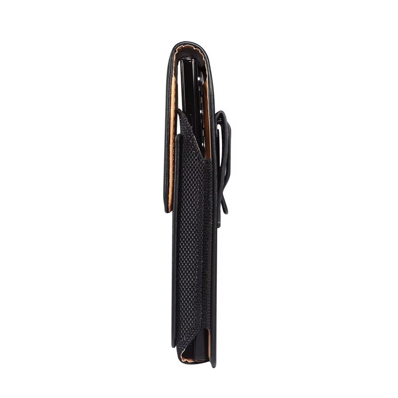Vertical Black Magnetic Leather Extra Pocket Case is Compatible with