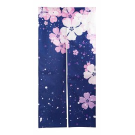 next.design Noren - Cortina de puerta de estilo japonés con imagen de flores de cerezo Sakura impresa en primavera (patrón2)