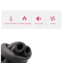 cSeao Pipe Insulation Foam Tube (1/2" Thick x 5/8" I.D x 6.6 feet) AC Uint Foam Tubing, Guitar Stand Foam Tube, Hollow Pipe Cover,Exercise Machine Handle Protector and Roof Rack