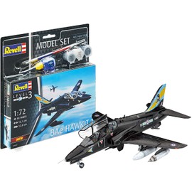 Revell 64970 Model Set BAE Hawk T.1, Aircraft Model Kit 1:72, 16.1 cm Model Kit for Beginners, Starter Kit with Basic Accessories, Unpainted