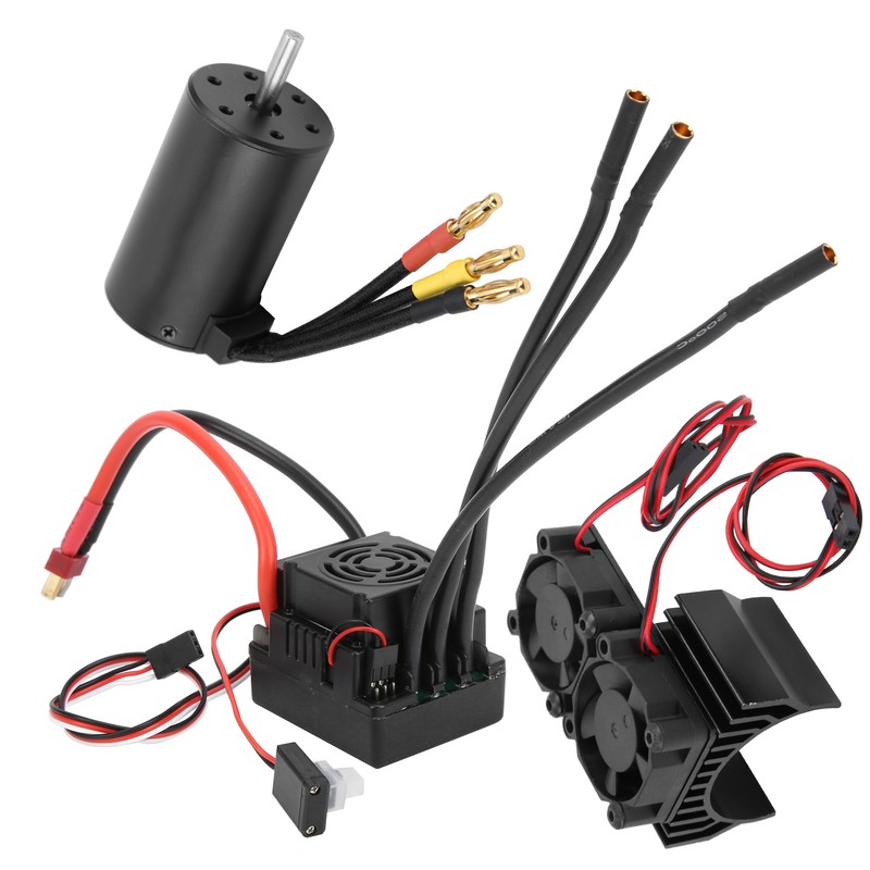 Waterproof 3660 3800KV Brushless Motor 80A Brushless ESC Heatsink Combo