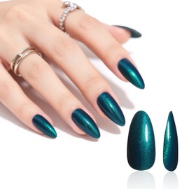 Chrome Press on Nails Medium Almond-Vanpaga 120pcs Cat Eye Press on Nails Almond,Reusable Stick on Fake Nails in 15 Sizes,Soft Gel False Nails Kit for Women Girl Gift -120PCS Soft Gel Fake Nails Kit