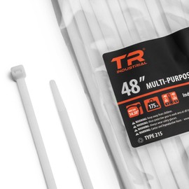 TR Industrial Multi-Purpose Natural Cable Ties, 48 inches, 50 Pack